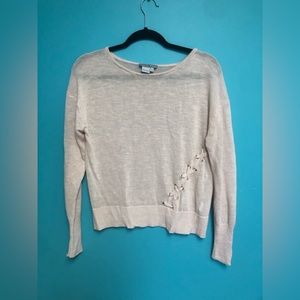 Ten O 8 light pink angled stitch detail sweater; size small